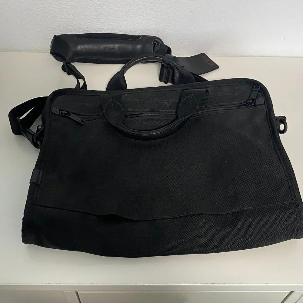 Tumi Black Nylon Carry On Laptop Shoulder Bag